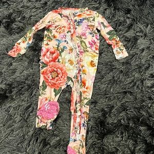 Posh Peanut floral footie pajamas